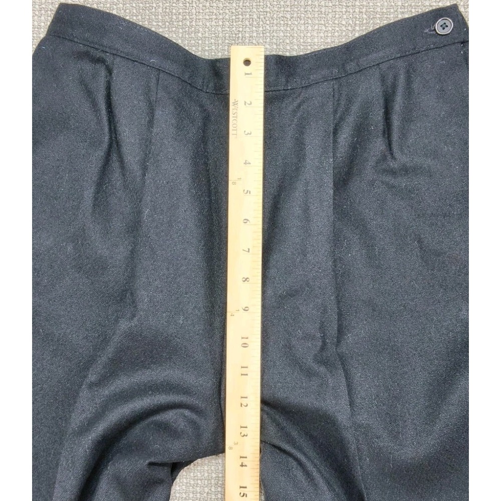Vtg Womens Pendleton 100% Virgin Wool Pleated Trousers Black Pants Made in USA - Picture 5 of 7